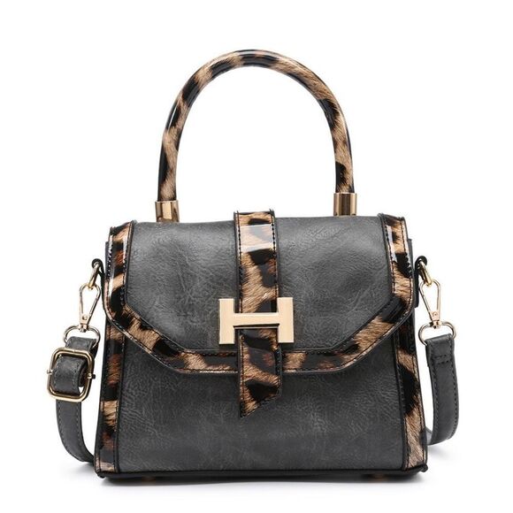 Gray Cheetah detail crossbody Bag - Picture 1 of 6